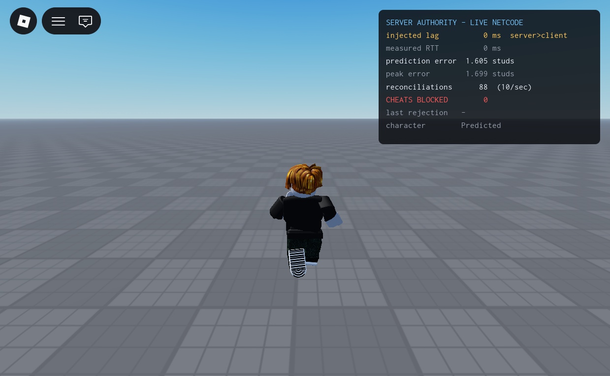 Roblox Server Authority: instrumented demo screenshot 1
