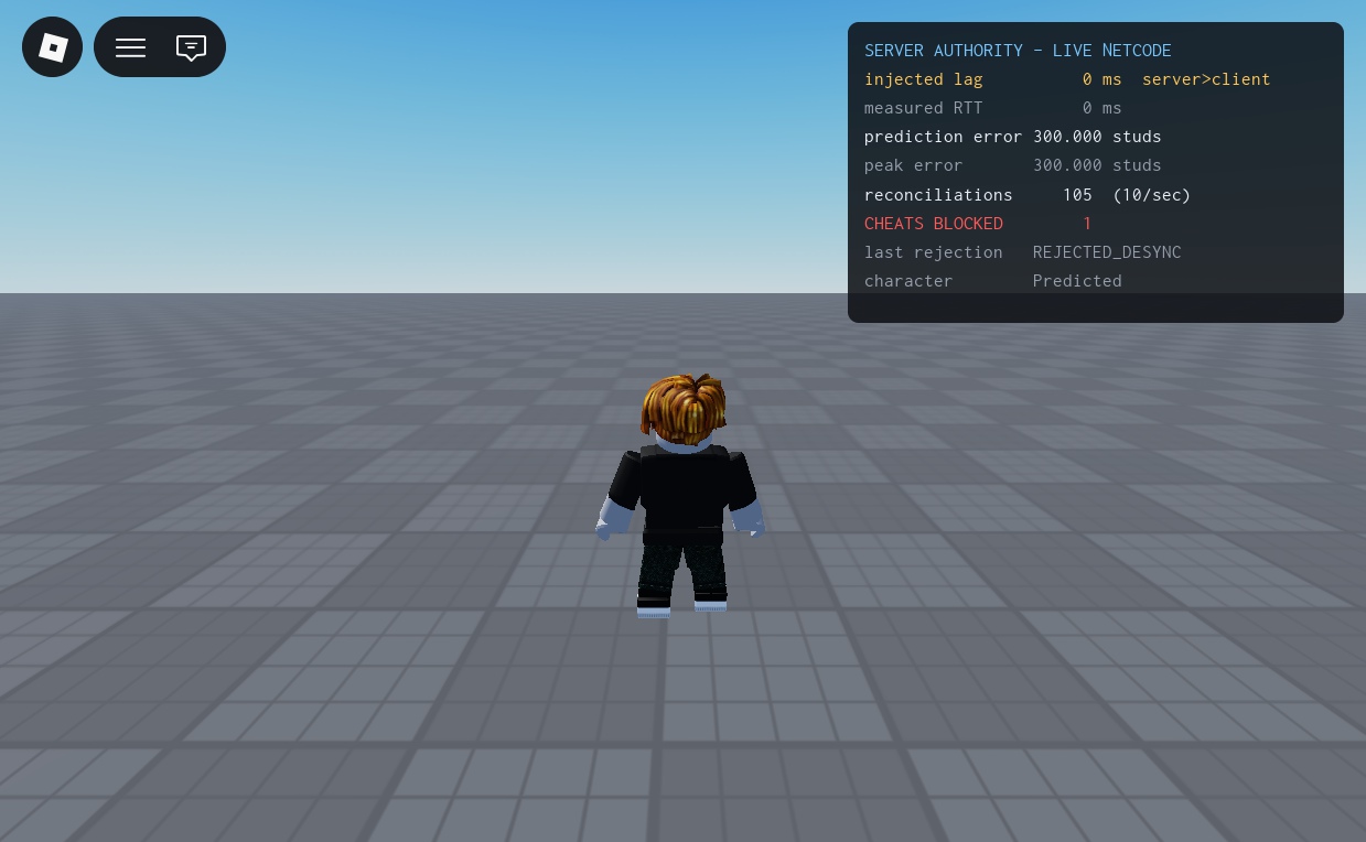 Roblox Server Authority: instrumented demo screenshot 3
